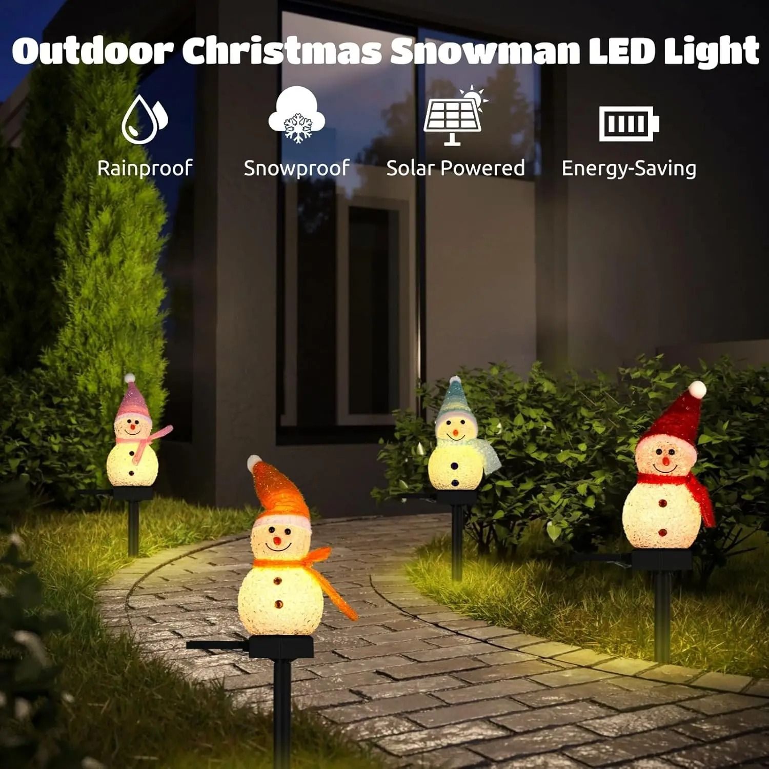 Christmas Snowman Solar Pathway Lights