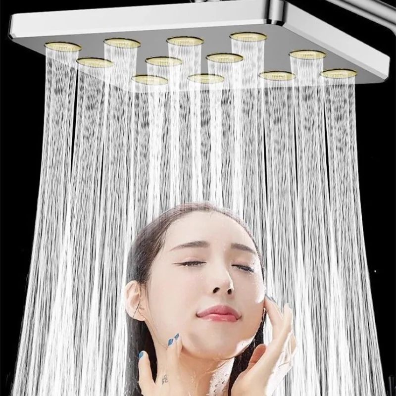 High Pressure Rainfall Shower Head Large Top Spray Universal Bathroom Set
