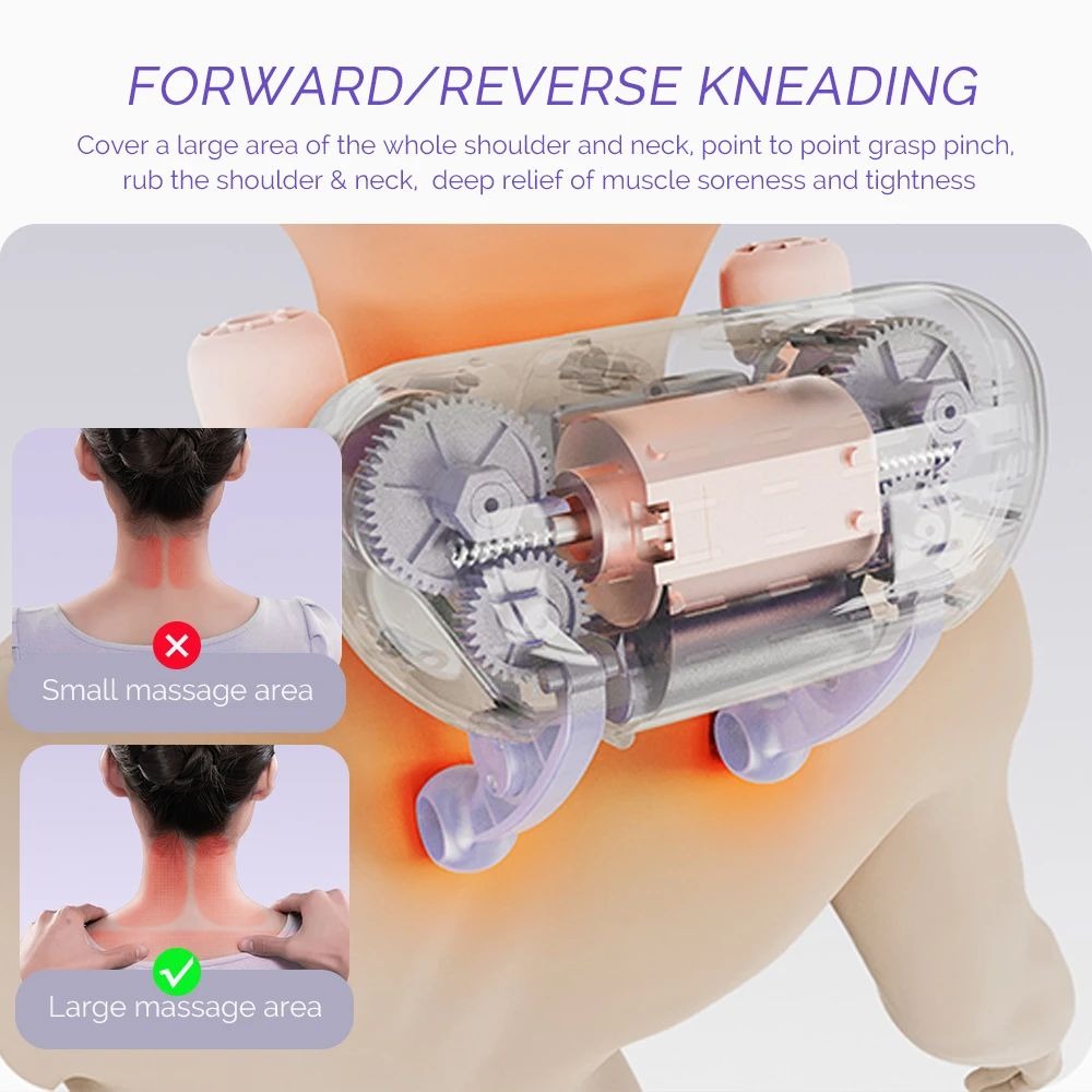 NEW Neck Cervical Massage Pillow Rechargeable, 6D Ergonomic Neck and Shoulder Massager, Knead Waist Leg Trapezius Massag