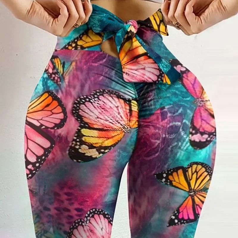 Butterfly Print High Waist Yoga Leggings
