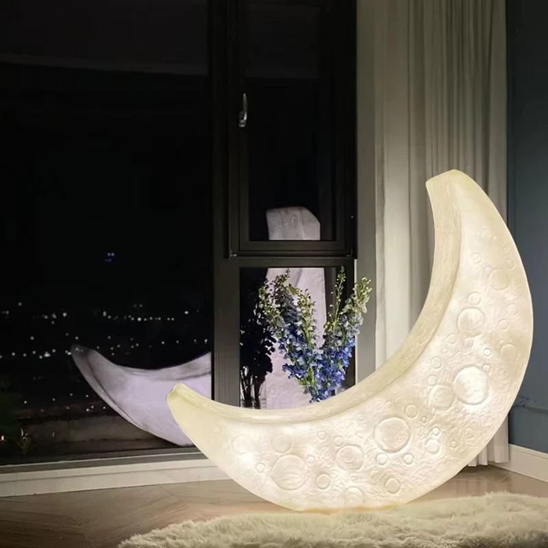 Crescent Moon Lounge Lamp Chair With Soft Ambient Glow