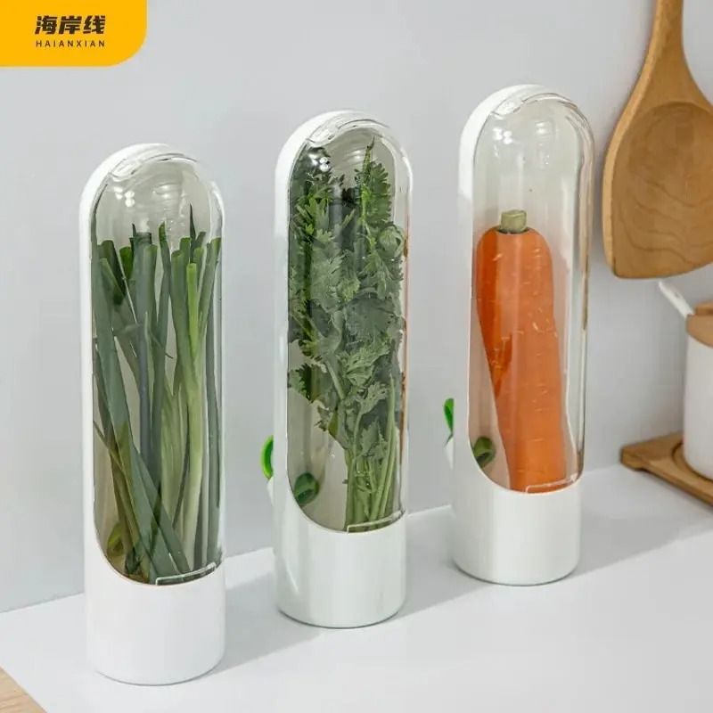 Fresh Herb Storage Box Vegetable Keeper Container for Fridge Organization