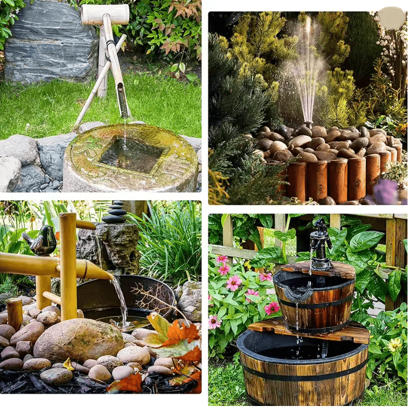 SunWave Solar Fountain Pump Kit with 6 Nozzles for Garden Bird Bath Pond