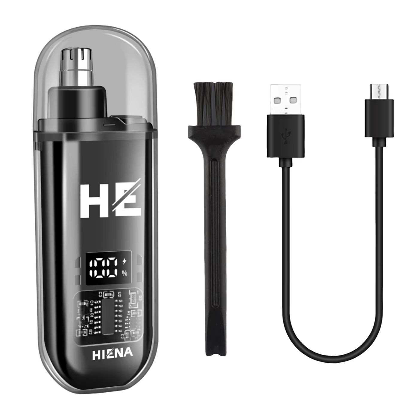 HIENA Rechargeable Electric Nose Ear Hair Trimmer with Wet and Dry Mini Pocket Clipper
