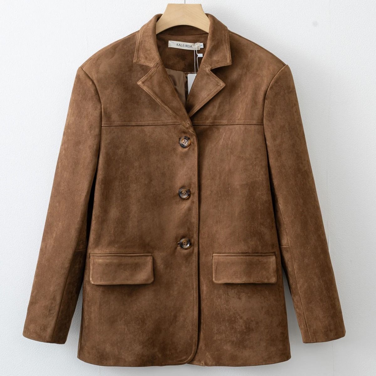 Womens Suede Blazer Jacket with Elegant Fall Winter Style