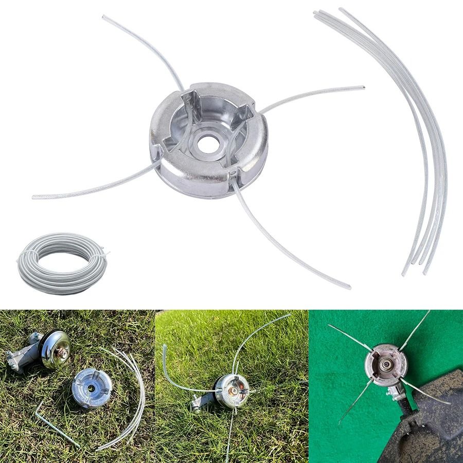 Universal Aluminum Alloy Lawn Mower Head Replacement with Nylon Steel Line