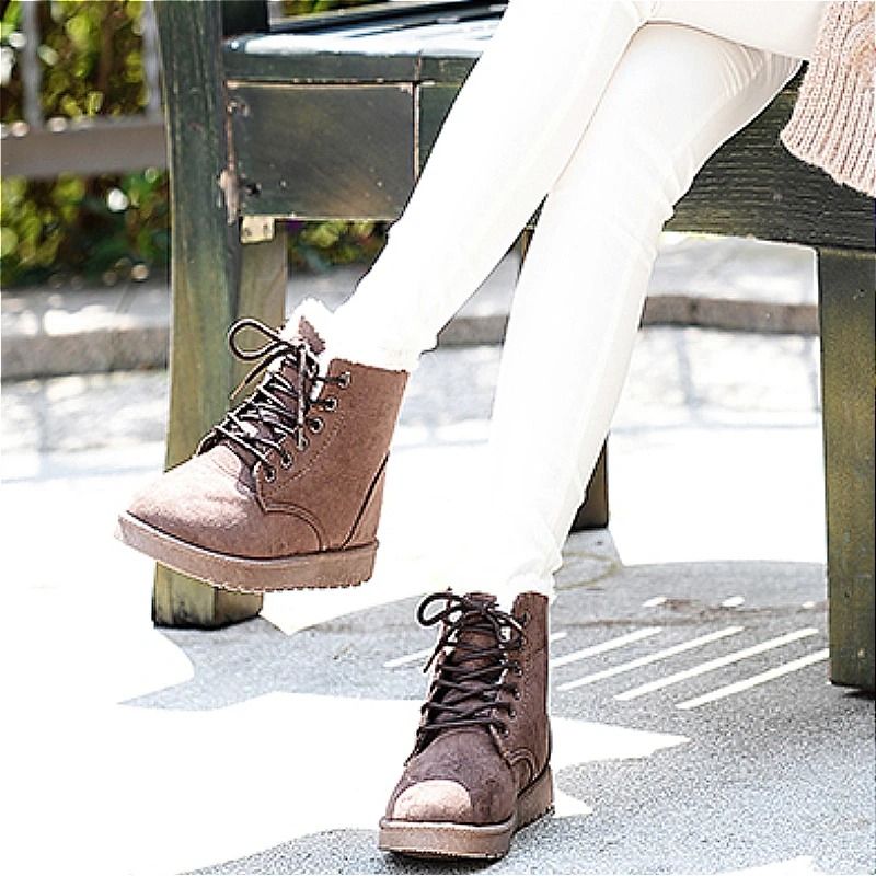 Womens Plush Velvet Winter Boots Cozy Round Toe Casual Footwear