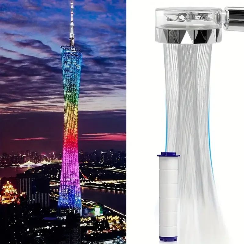 TurboSpin High Pressure Handheld Shower Head with Filter – 360 Rotating Water-Saving Turbo Fan Spray