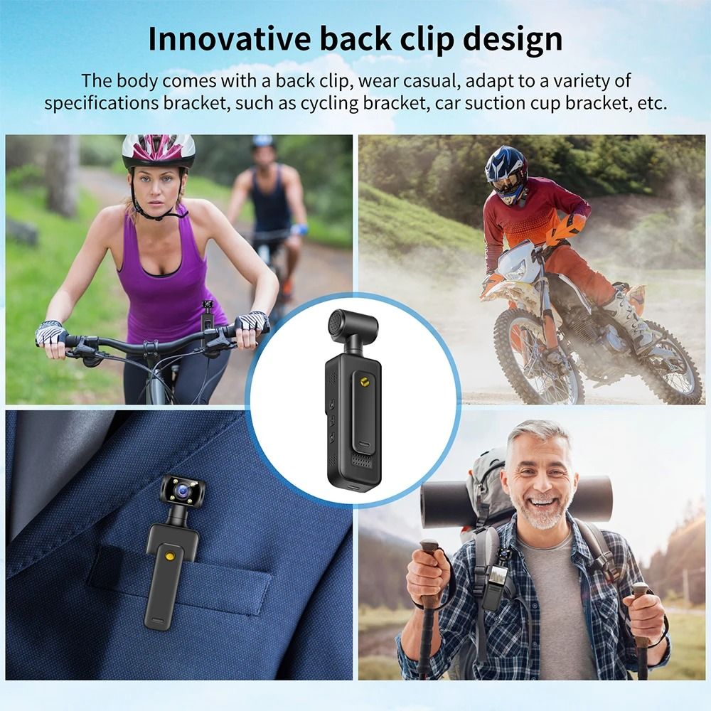 HD 4K Mini WiFi Action Camera with Motion Detection and 180 Degree Rotating Mount