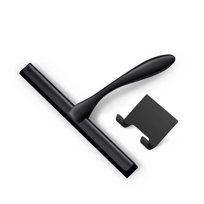 Stainless Steel Shower Squeegee with Silicone Rubber Scrape, Glass Wiper for Windows and Bathroom