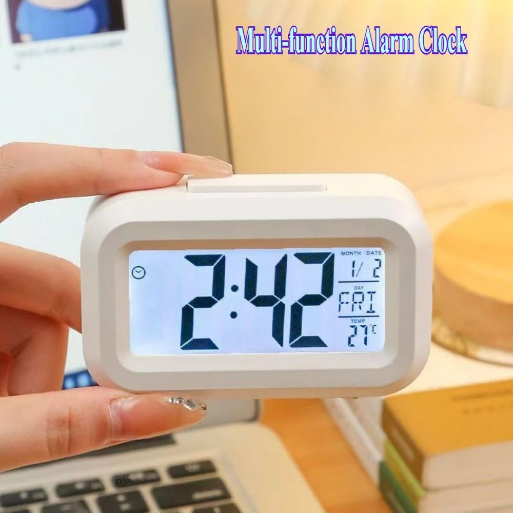 SmartGlow Digital Alarm Clock with Backlight, Snooze, Calendar and Temperature Display