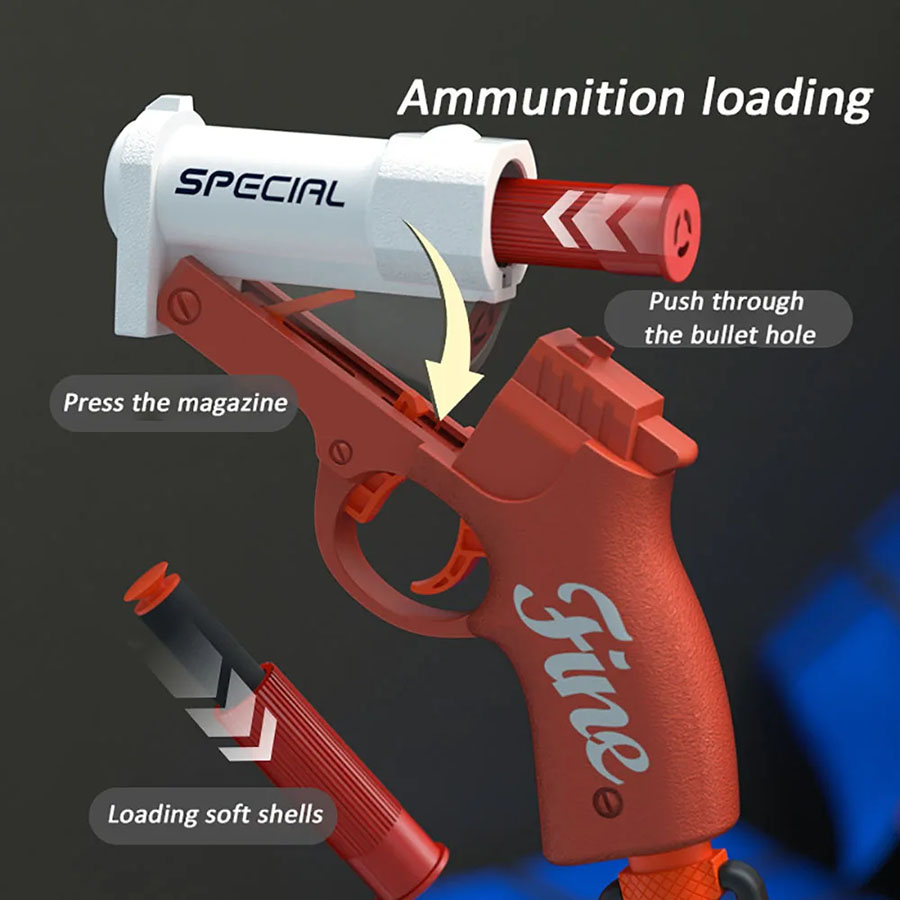 Shell Throwing Soft Bullet Launcher Toy Gun Airsoft Foam Bullet Blaster for Outdoor CS Games & Kids Play