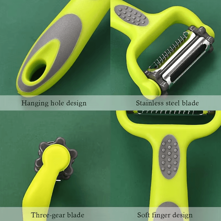 3-in-1 Rotary Vegetable Peeler – Multifunction Julienne Cutter & Fruit Slicer