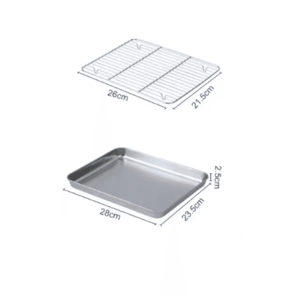 ProBake Stainless Steel Baking Pan with Rack – Heavy-Duty Oven Roasting & Brownie Tray
