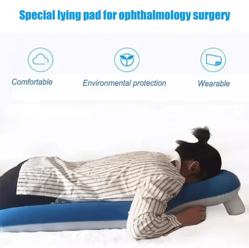 Inflatable Face Down Recovery Pillow – Prone Support Cushion for Eye Surgery Healing