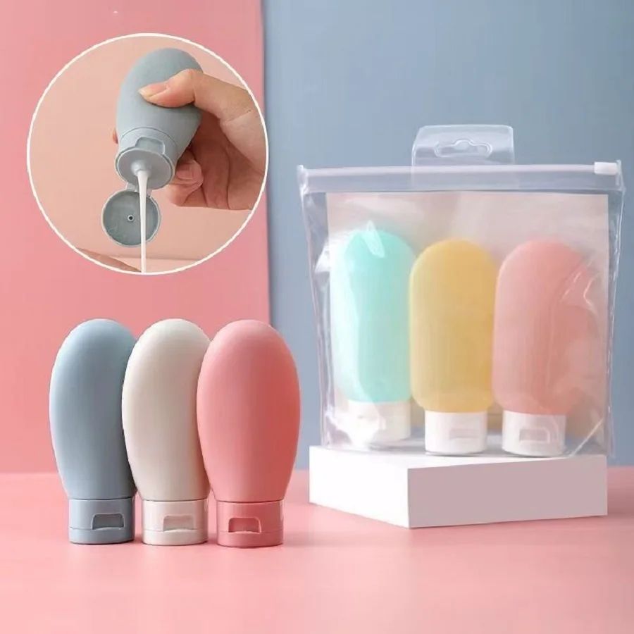 TravelMate 60ml Silicone Travel Bottles – Leakproof Refillable Lotion & Shampoo Containers