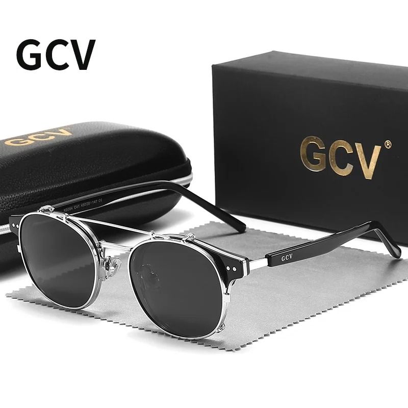 Double Layer Removable Lens Gothic Steampunk Sunglasses