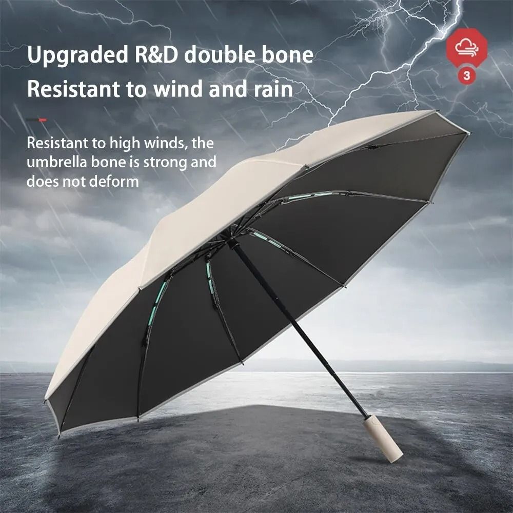 Reflective Reverse Folding Automatic Umbrella with UV Protection and Wind Resistant 20 Rib Frame
