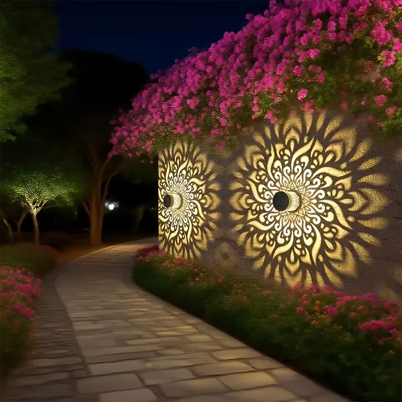 Solar Scene Metal Wall Lamp – IP65 Outdoor Fence & Yard Lighting
