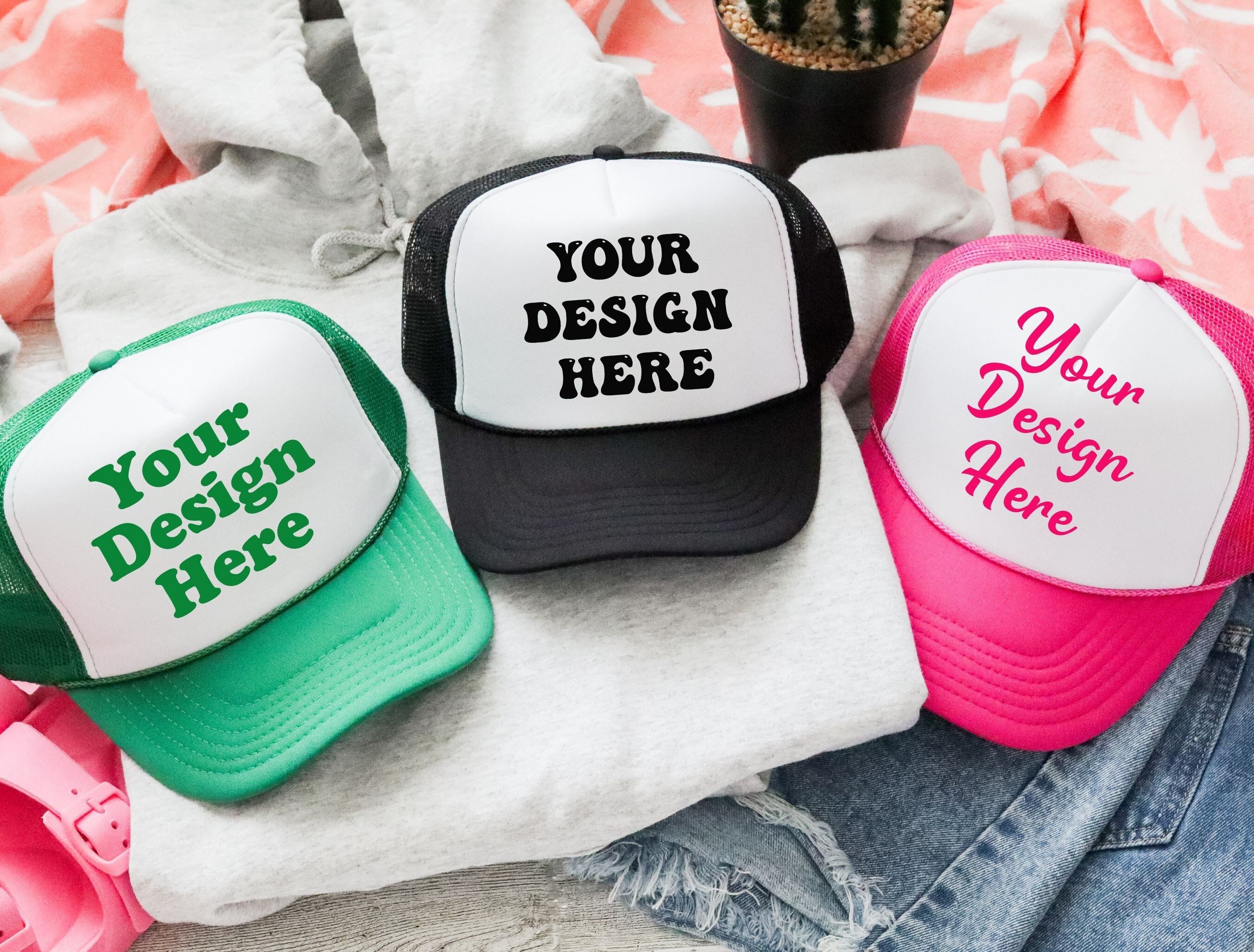 Custom Trucker Hat Personalized Logo Cap Your Design Here Snapback Mesh Hat