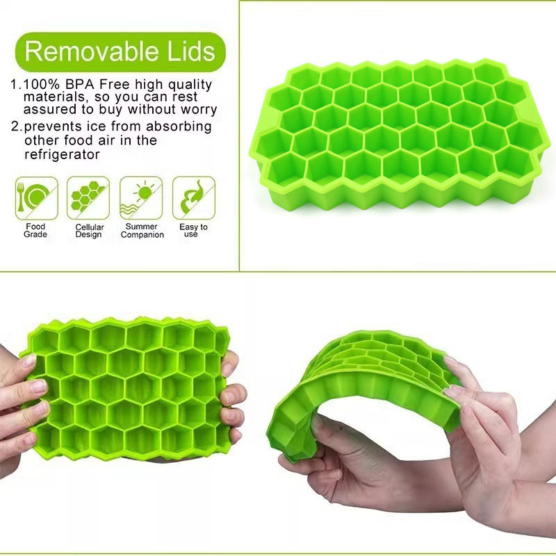 DIY Honeycomb Ice Mold Tray Cube Lattice with Easy Clean Design