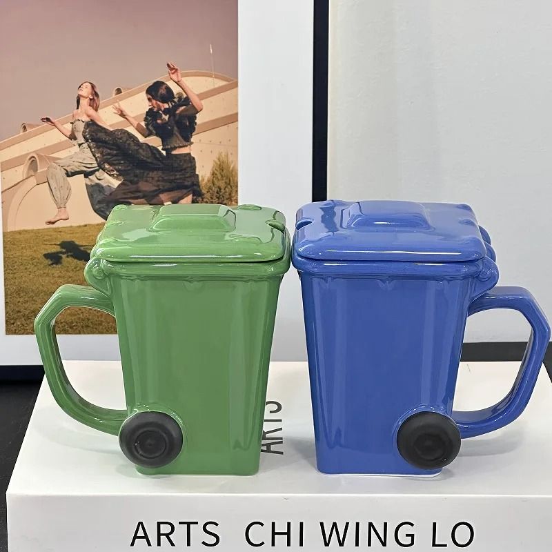 3D Sculpted Trash Can & Recycling Bin Mug