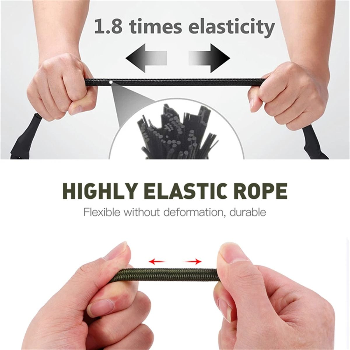Heavy Duty Bungee Cord with Carabiner Hooks
