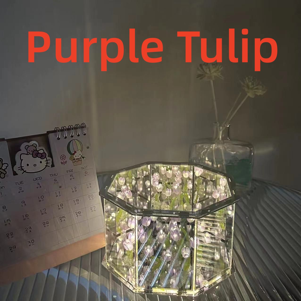 Three-Dimensional Tulip Night Light, DIY Handmade Craft Lamp, LED Birthday Gift
