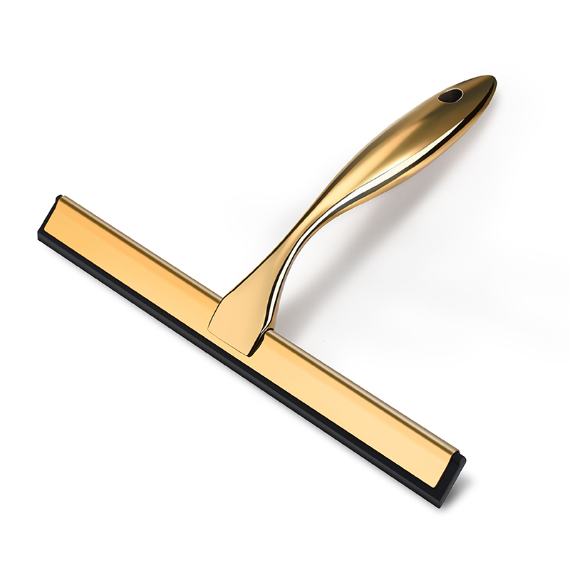 Stainless Steel Shower Squeegee with Hook for Bathroom Mirrors Windows Tiles Kitchen Cleaning