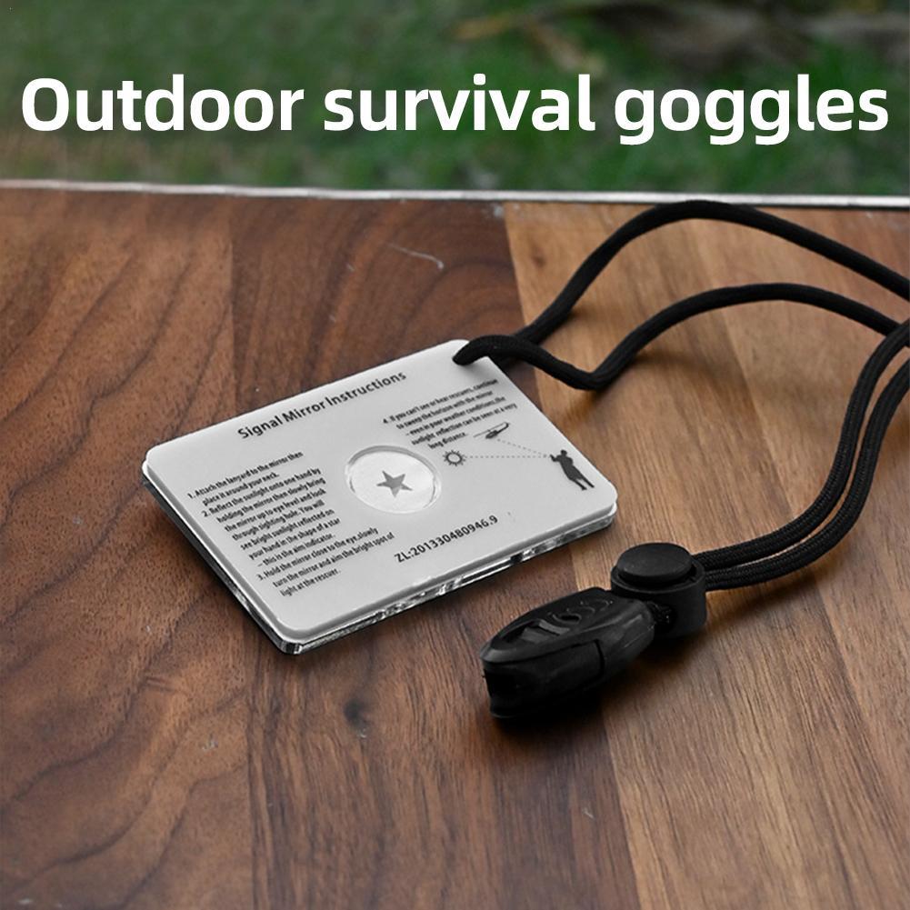 Survival Signal Mirror for Outdoor Safety, Emergency Reflective Signaling Tool for Boating and Hiking
