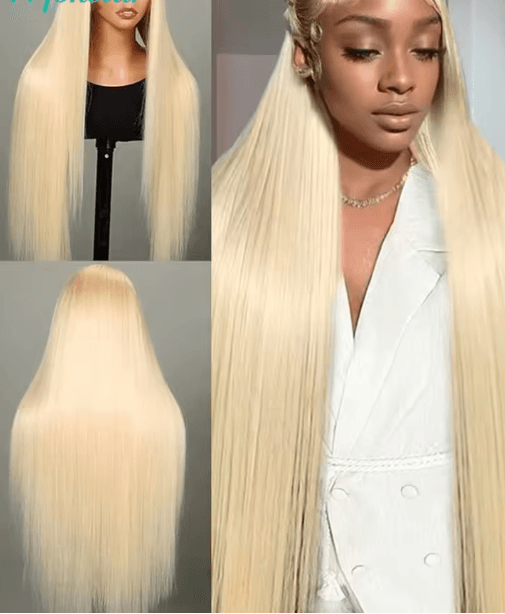 613 Honey Blonde Straight Human Hair Wig with HD Transparent Lace (13by4 / 13by6 / 360)