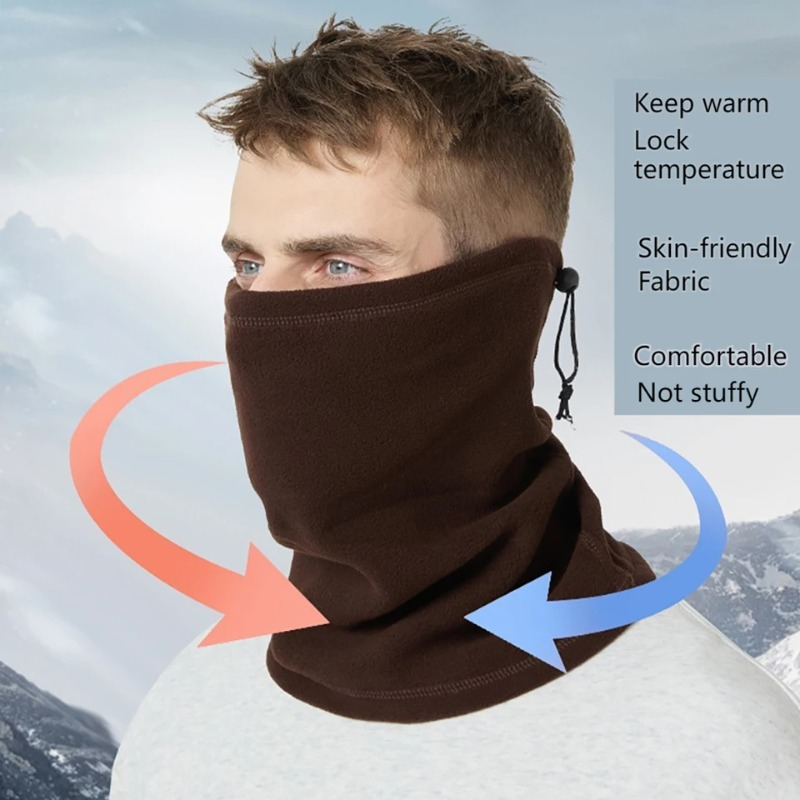 Cycling Bandana Winter Neck Warmer, Windproof Gaiter Scarf, Skiing Camping, Running Hiking Half Face Mask