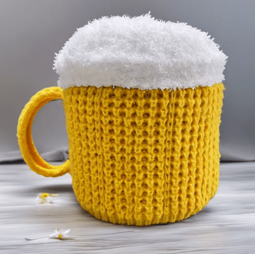 3D Beer Cup Knitted Wool Hat Unisex Windproof Winter Beanie for Outdoor Warmth