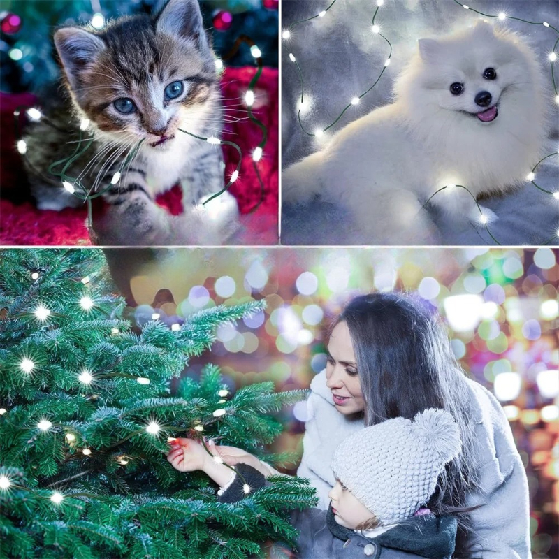 Fairy String Lights, Waterproof Christmas Garland Outdoor, Remote Control Party Wedding Decor