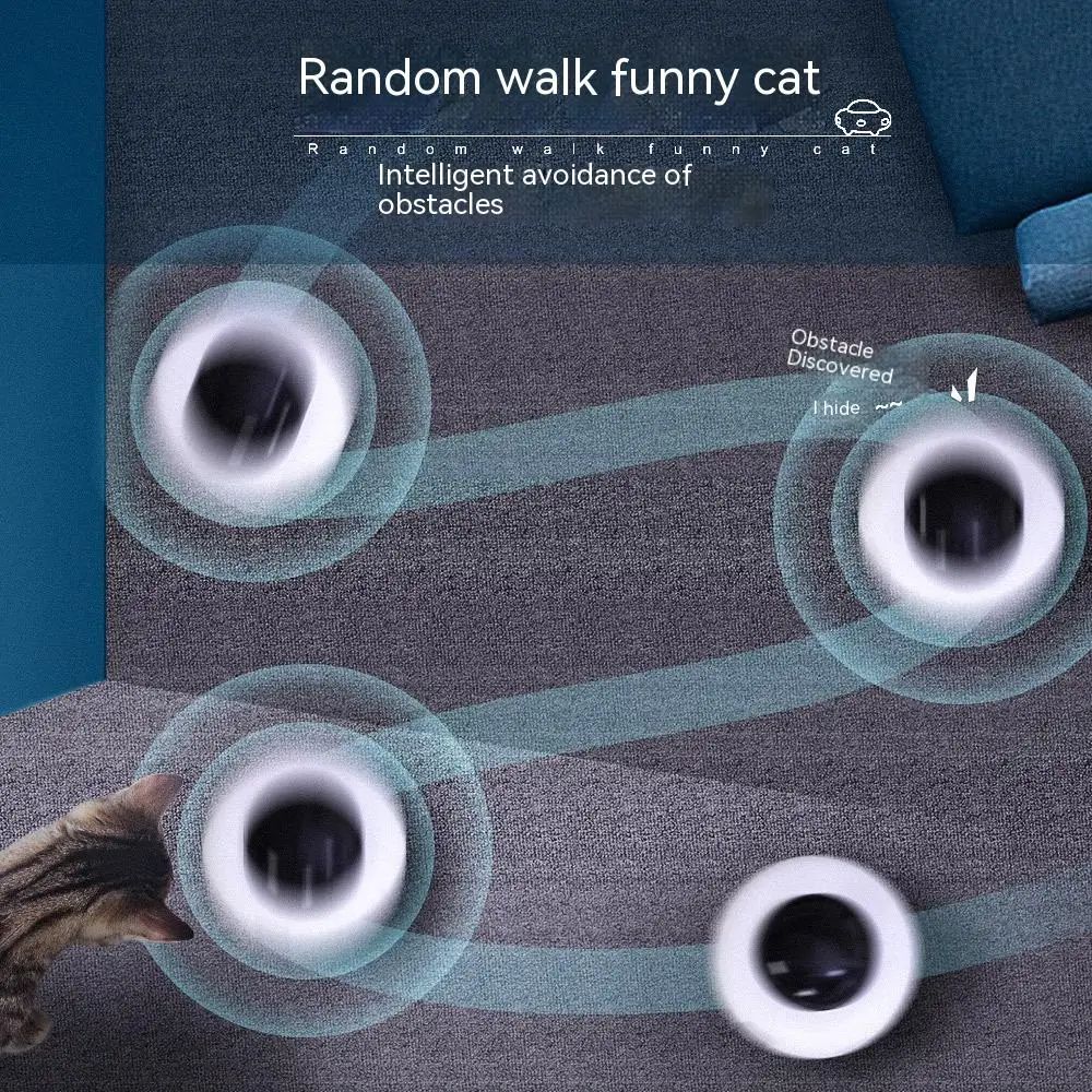 Smart UFO Interactive Cat Teaser Toy – Automatic Turntable Feather Chasing Trainer, USB Rechargeable