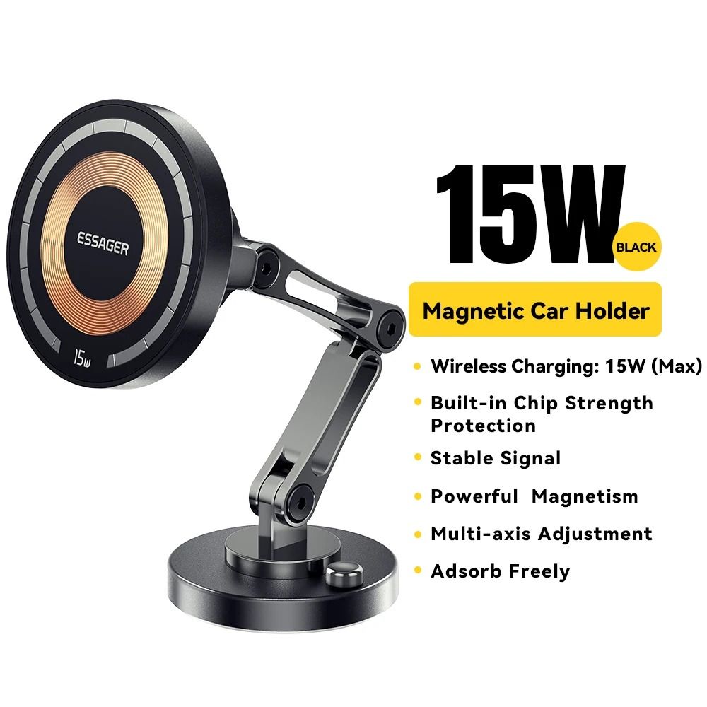 Magnetic Wireless Car Phone Holder with 15W Fast Charging