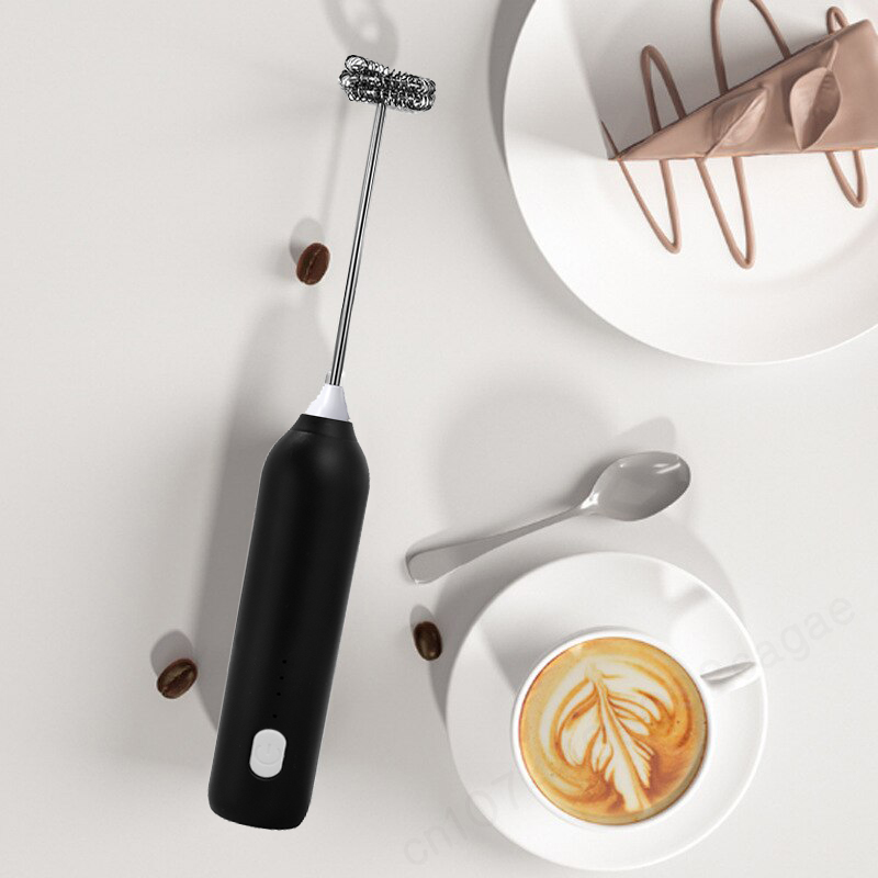 USB Rechargeable Electric Milk Frother & Handheld Coffee Whisk
