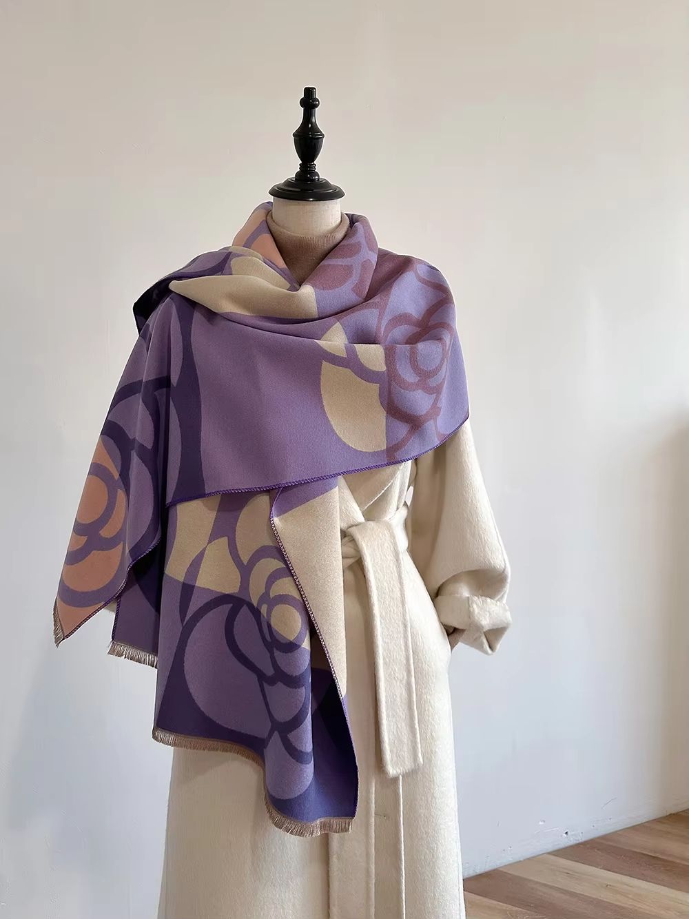 Luxury Women's Cashmere Winter Scarf – Thick Warm Pashmina Shawl Wrap Blanket Bufanda