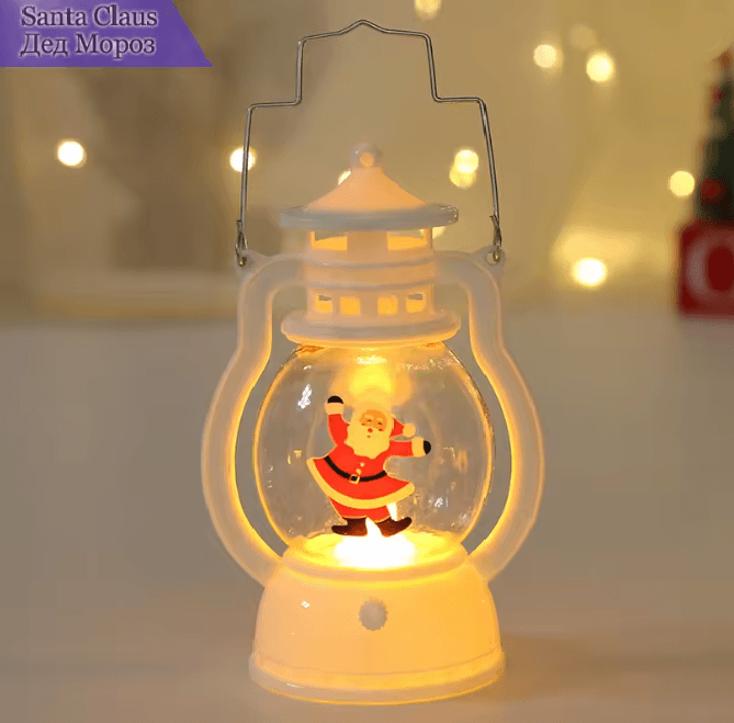FestiveGlow Battery LED Santa Snowman Lantern
