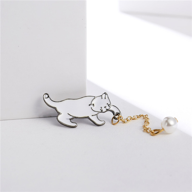Cartoon Cat Enamel Pin for Women & Girls  Fashionable Kitten Backpack & Collar Brooch Jewelry Gift