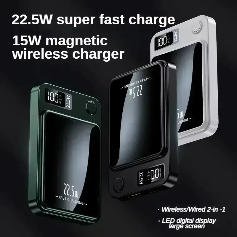 PD 20W Magnetic Wireless Power Bank, Fast Charging External Battery Charger for Samsung Huawei iPhone
