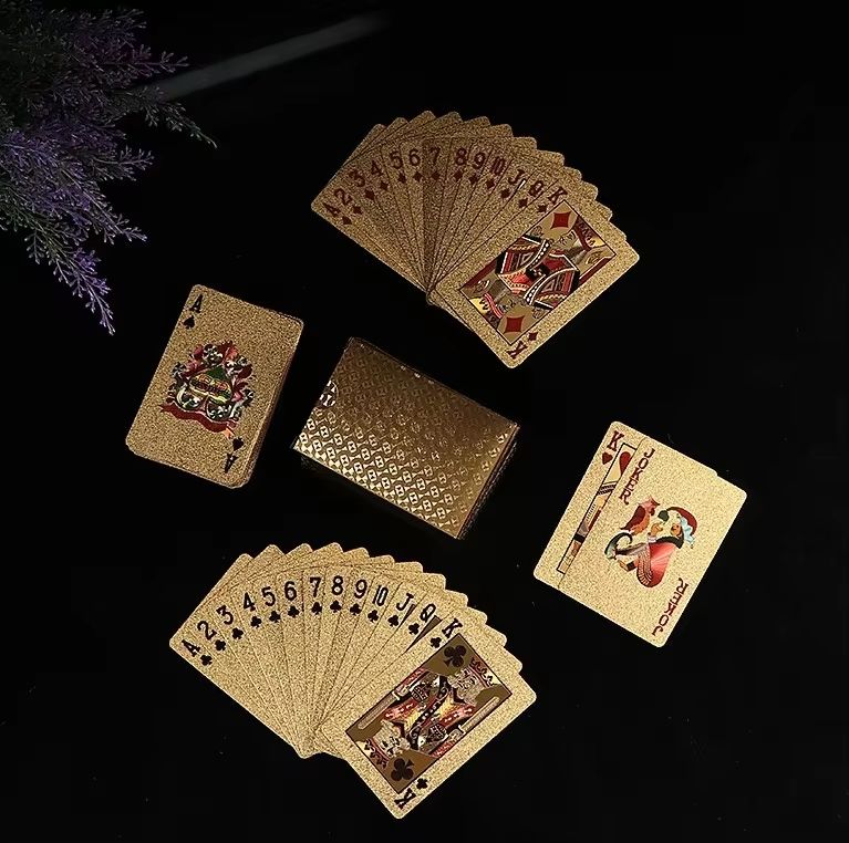 EuroGold Waterproof 24K Gold Foil luxury playing cards PVC Poker Deck