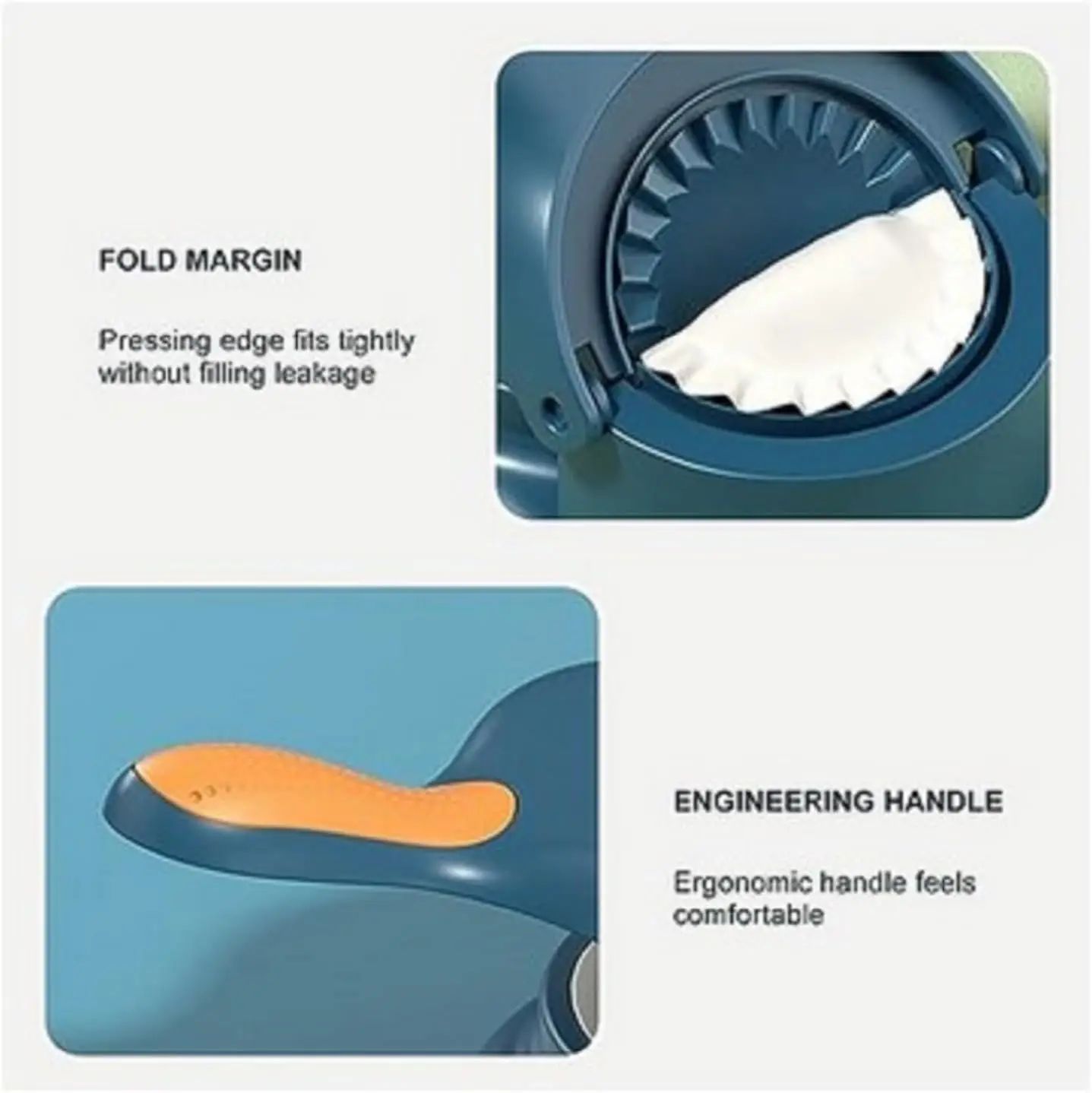 2-in-1 dumpling maker Press & dumpling wrapper maker Tool, Food-Grade Plastic, Fast Fold-and-Seal Mold