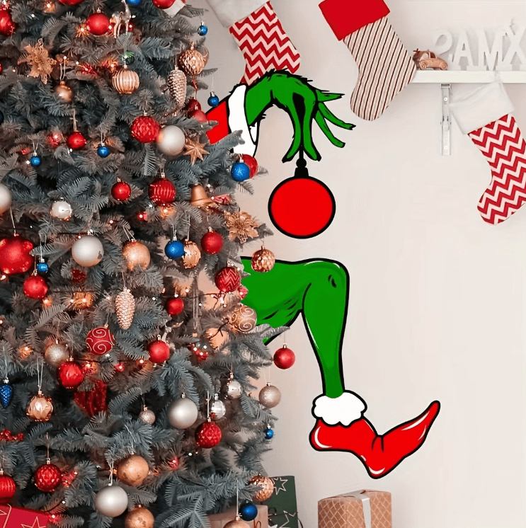 WhovilleFest Christmas Wall Stickers – Fun Grinch-Inspired Holiday Vinyl Decals