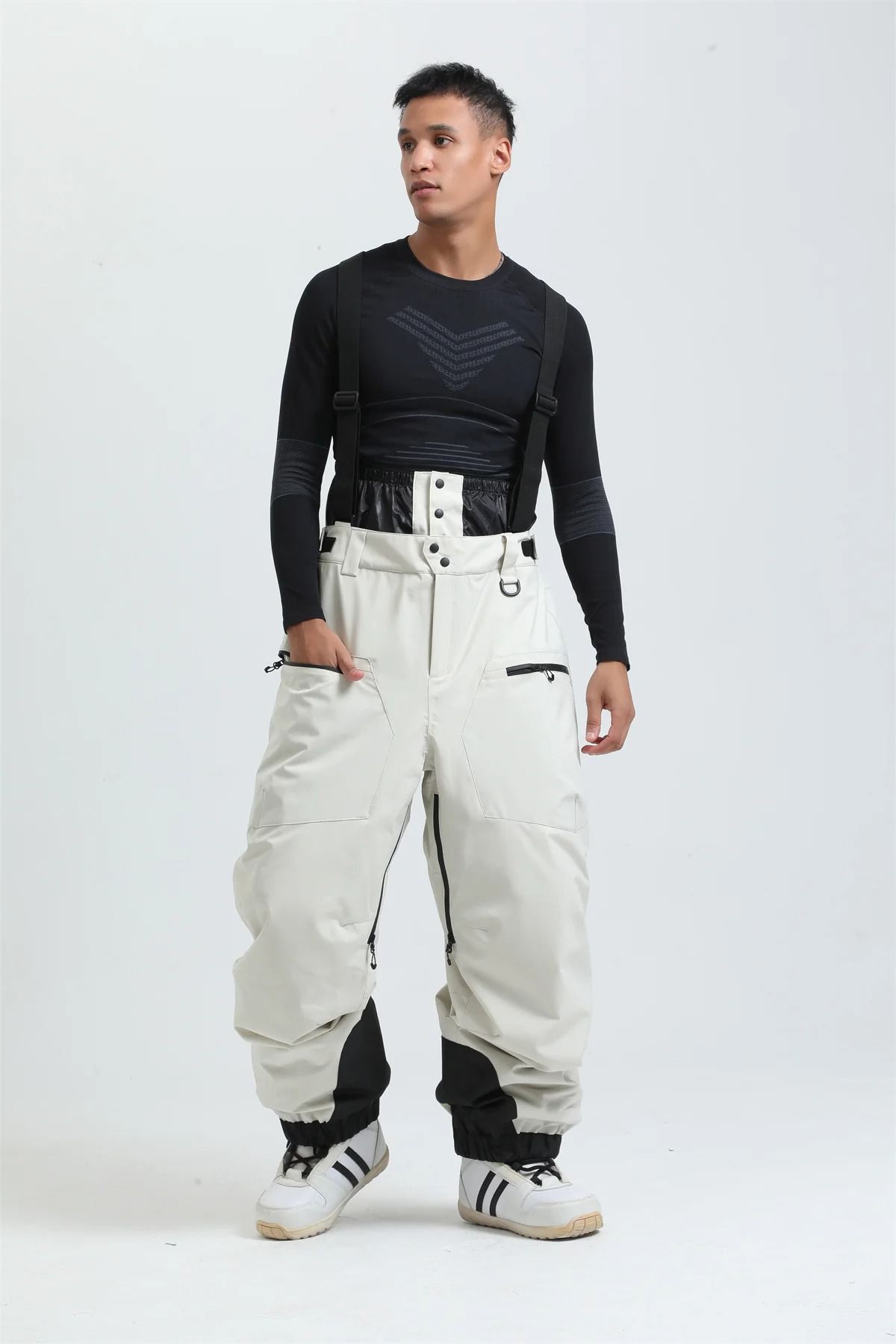 Womens Waterproof Insulated Ski Pants With Suspenders Warm Winter Snowboard Overalls