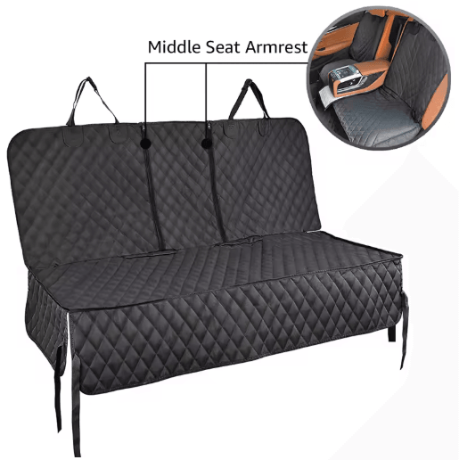 Waterproof Dog Car Seat Cover with Armrest-Compatible Design