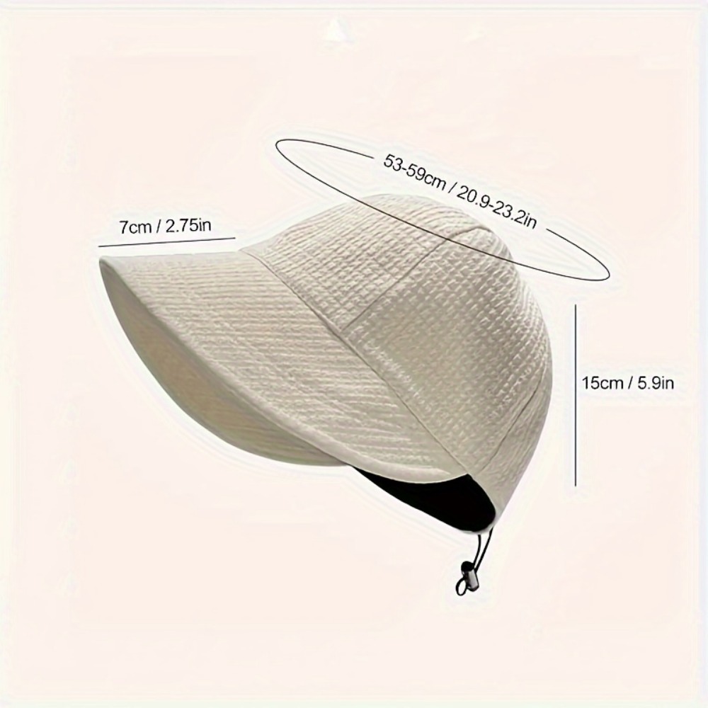 Fashionable Sun Protection Baseball Cap, Women's Drawstring Waffle Pattern Travel Sun Hat