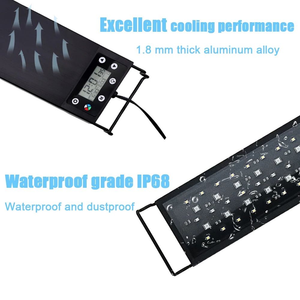 Full Spectrum Aquarium LED Light with Sunrise Sunset Cycle Waterproof Plant Growth Lamp