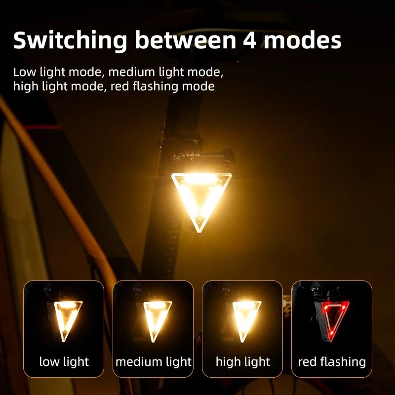 Triangle Bicycle Tail Light Safety Warning Light for Cycling