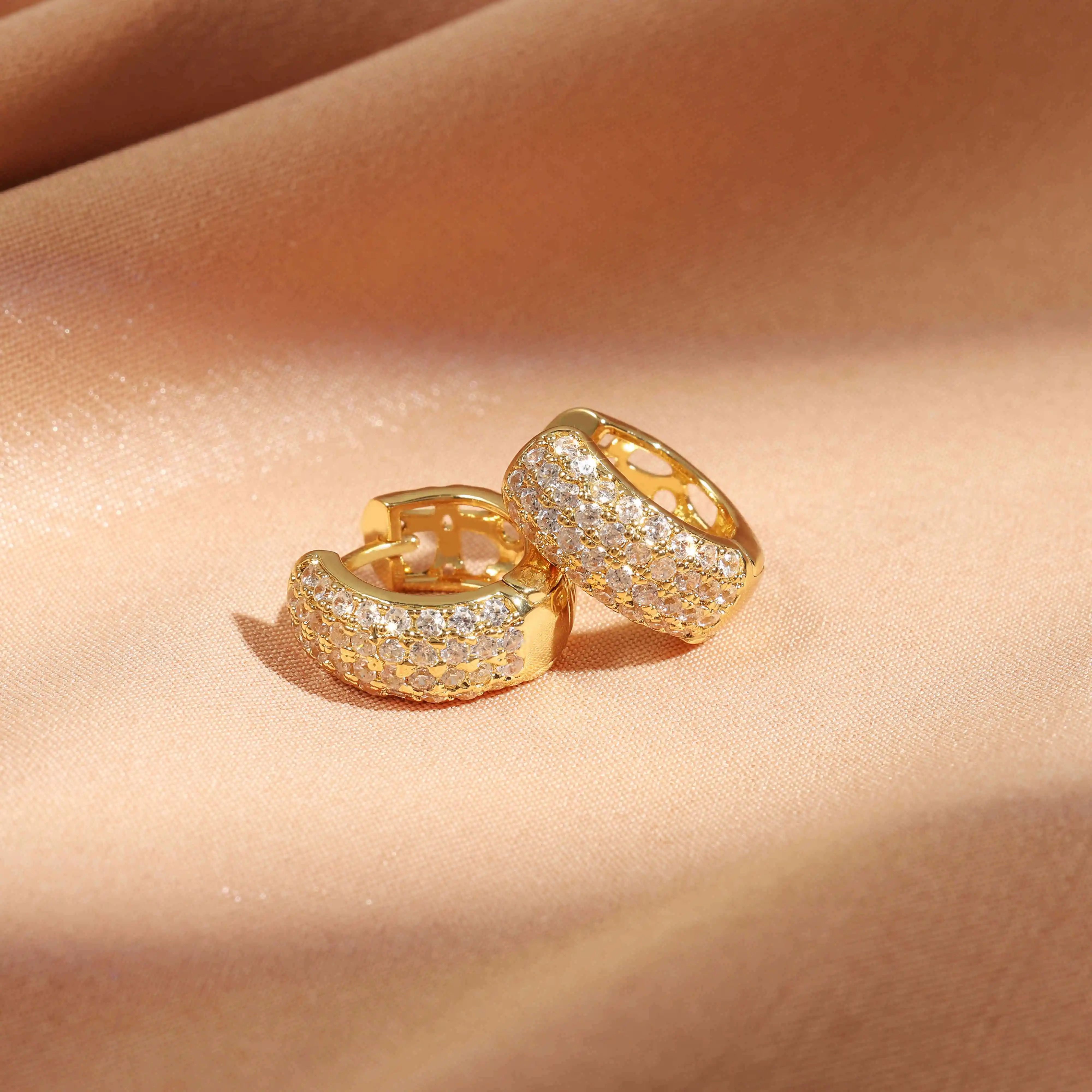 Triple Heart Cubic Zirconia Hoop Earrings